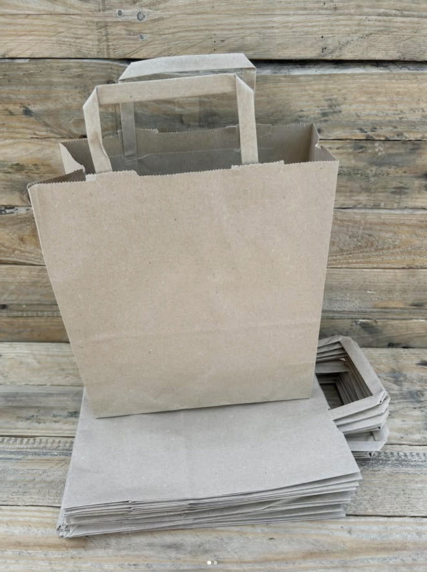 Large Brown Paper Takeaway Bags 260x140x300mm