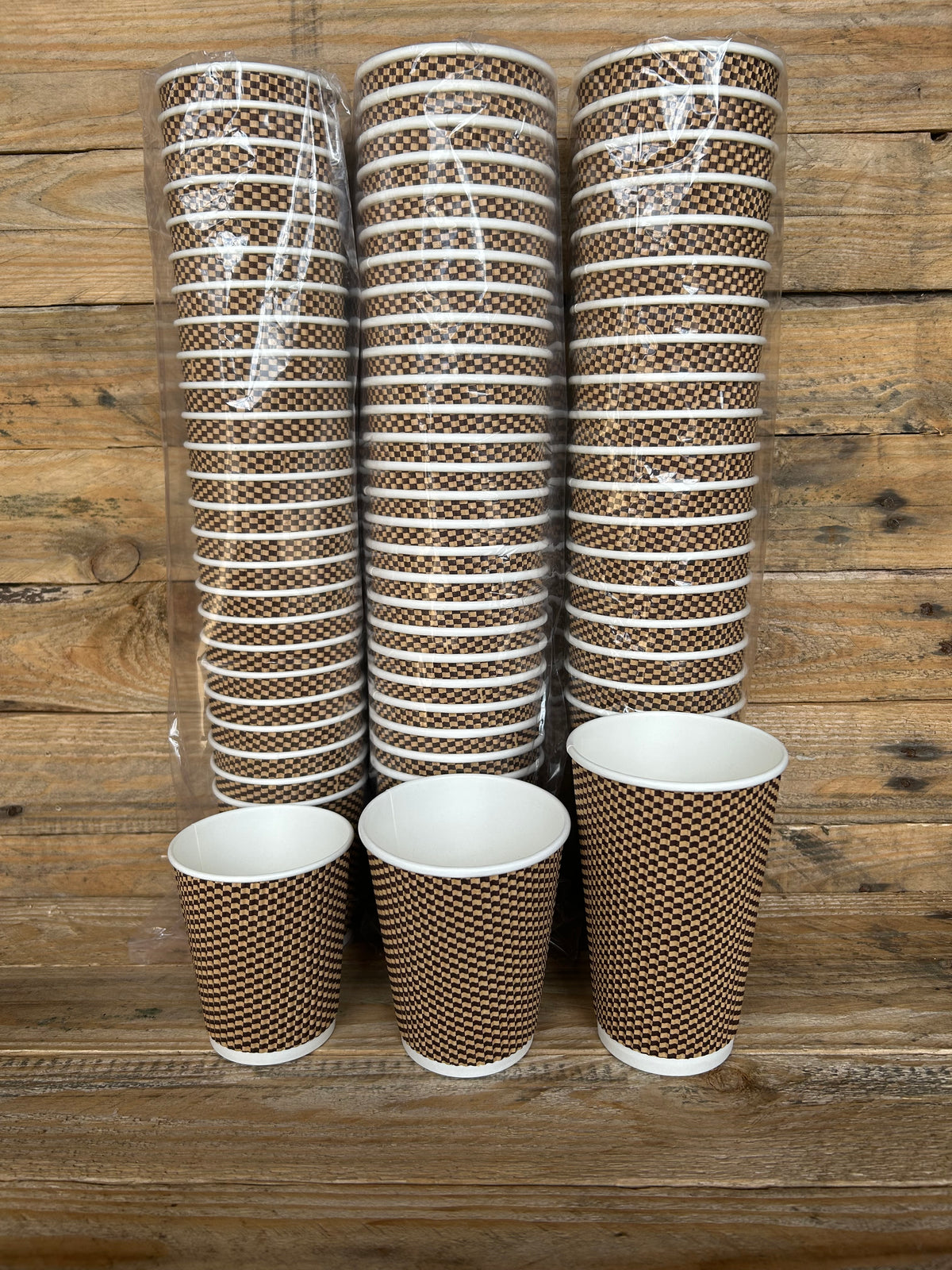 Brown Chex Ripple Wall Cup (Copy)